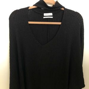 Black Urban Outfitters V-neck sweater with collar